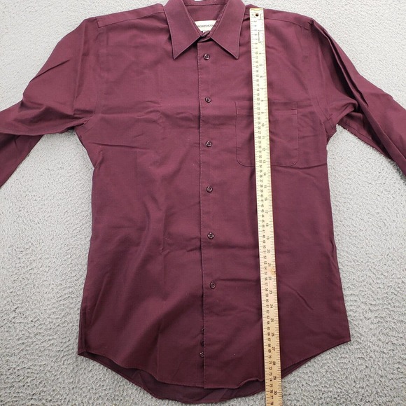 Pronto Uomo Shirt Mens 14.5 32‎ 33 Red Long Sleeve Casual Button Up - Picture 11 of 11